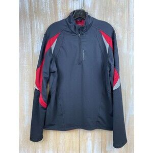 Brooks X-Static Mens L Cycling Jacket 1/4 Zip w /pockets Black Red Gray Pullover